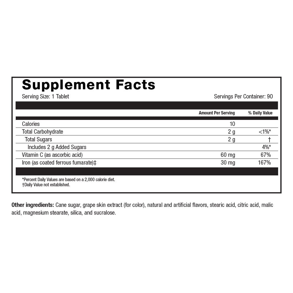 iron+c 30 mg grape (90ct) iron+c 30 mg grape (90ct)