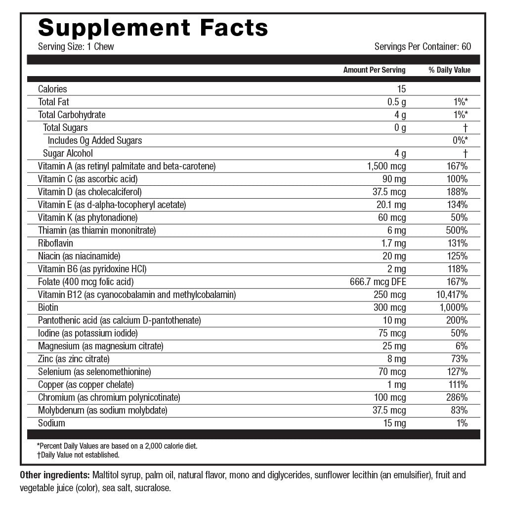 multivitamin soft chew 60 count multivitamin soft chew 60 count